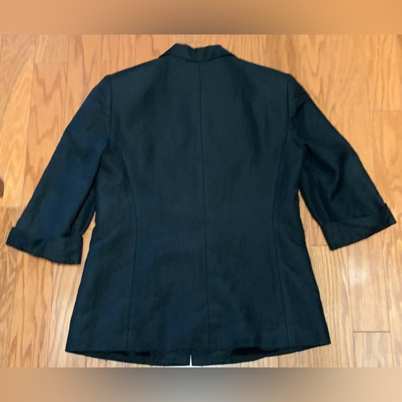 Women's 6 Wooden Button Linen Blend KASPER ASL Blazer Jacket Coat Top - Picture 11 of 15